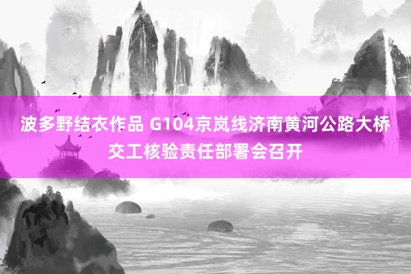 波多野结衣作品 G104京岚线济南黄河公路大桥交工核验责任部署会召开