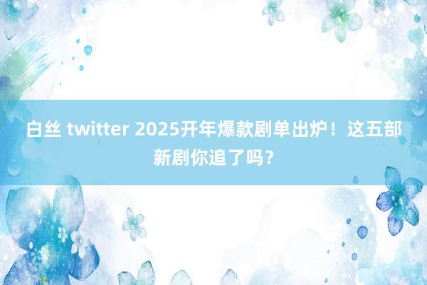 白丝 twitter 2025开年爆款剧单出炉！这五部新剧你追了吗？