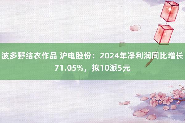 波多野结衣作品 沪电股份：2024年净利润同比增长71.05%，拟10派5元